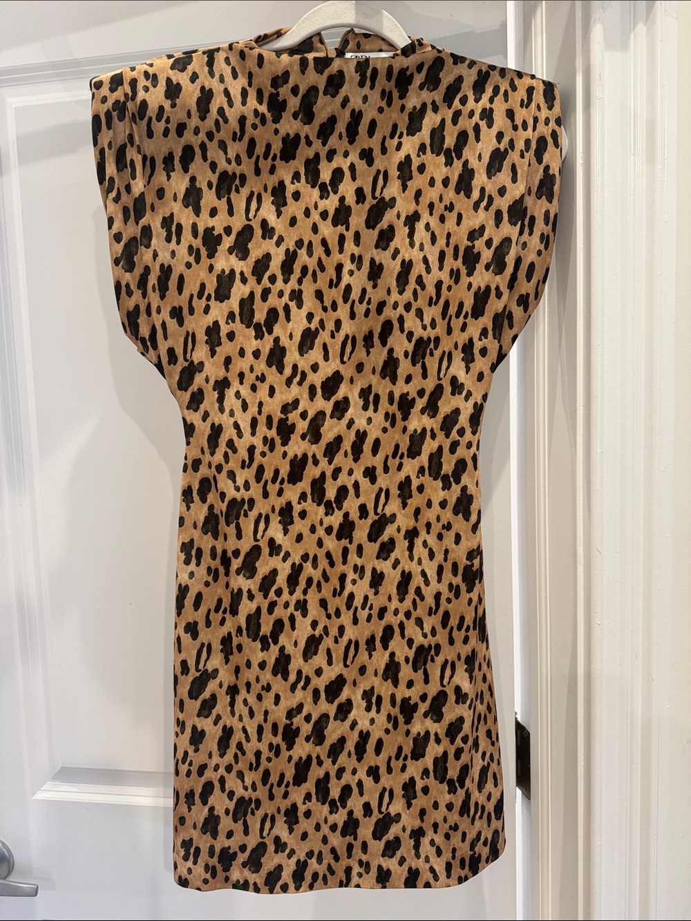 Zara Leopard Print Mini Dress in Tan and Black